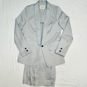 Wildfang The Ace Tux Light Gray Blazer & Crop Pant Suit Set | Size 4 Small